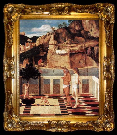 framed  Giovanni Bellini Sacred Allegory, ta009-2
